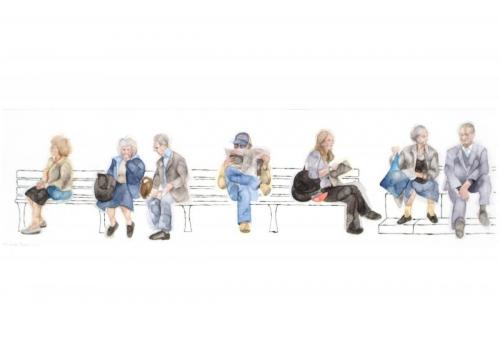people on bench